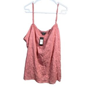 NEW City Chic Embroidered Tank Top Misty Pink Spaghetti Straps Plus Large Sz 20